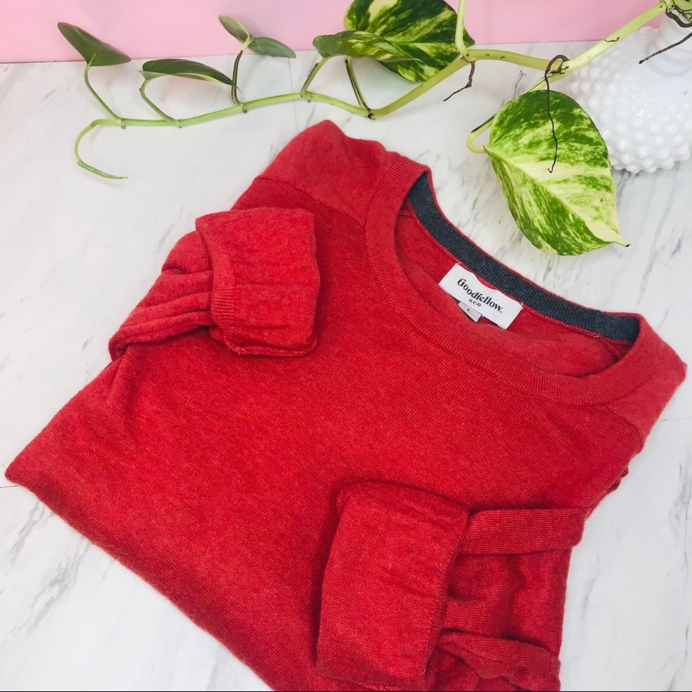 vtg retro 90s vsco red oversized boyfriend sweater